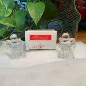 Vintage House of Lloyd Crystal Angels, small, figurines / candle caps, Christmas